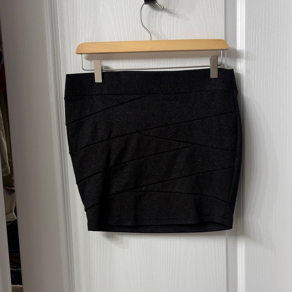 Buckle Black Mini Skirt